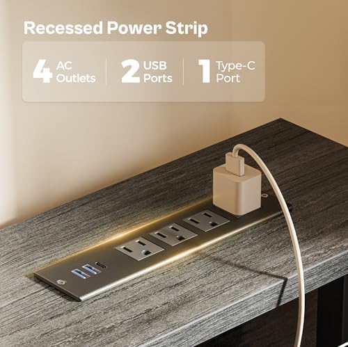 Huuger 47 inch Computer Desk with Power Outlets & 4 Drawers - Image 5