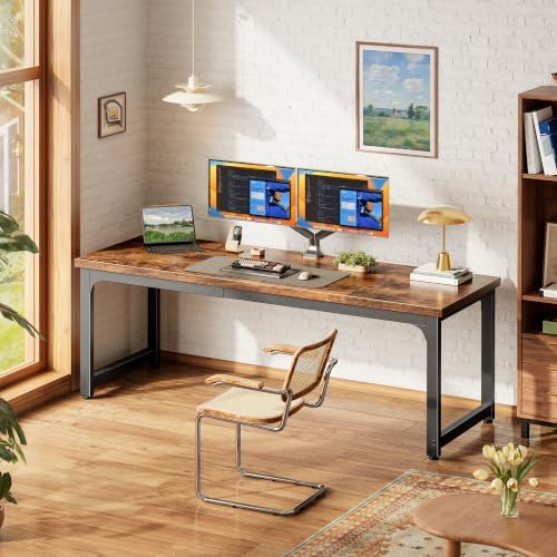 63 x 19.7 Inch Computer Desk, 0.95'' Thicker, Heavy Duty, Rustic Brown - Image 4