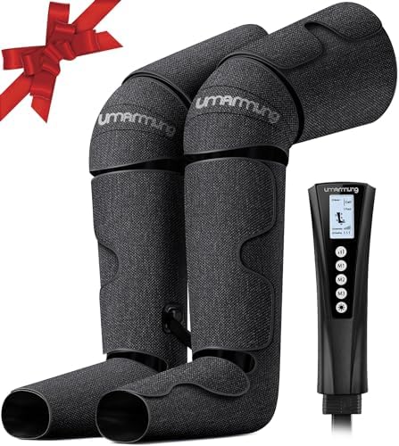 UMARMUNG Air Compression Leg Massager with Heat, Gifts for Men, Dad, Husband, Women, Mom, Wife, Her, Presents for Christmas, Mothers Day, Birthday, Valentine's Day, Works for Foot, Calf, Knee, Thighs by UMARMUNG