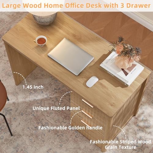 LEYAOYAO Office Desk 48" with 3 Drawers Storage File Cabinet - Image 6
