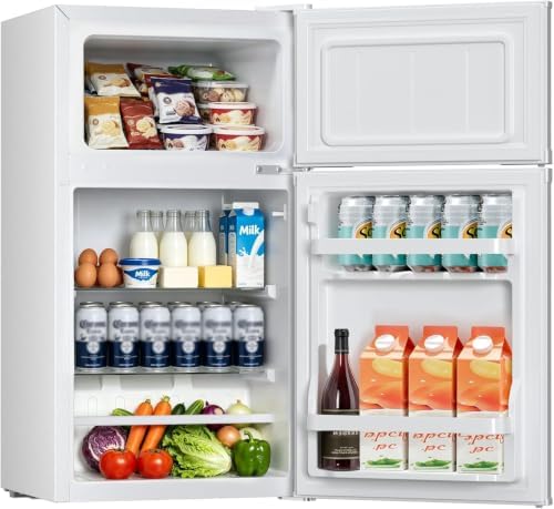 Kismile 2.5 Cu.Ft Mini Fridge with Freezer Double Door Compact Refrigerator by Kismile
