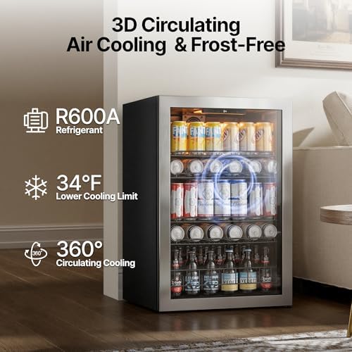 Ca'Lefort 155 Cans Mini Fridge, Beverage Refrigerator Cooler for Drink/Beer - Image 4