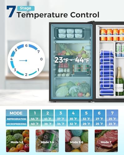 Feelfunn 3.2 Cu.Ft Mini Fridge with Freezer, Small Refrigerator, Black - Image 3