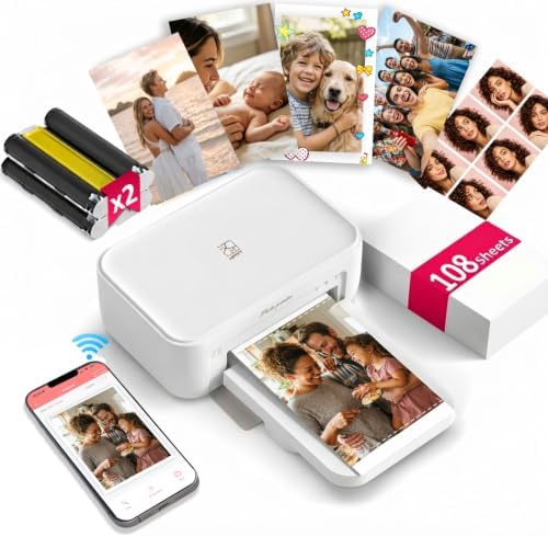 iDPRT CP4100 4x6 Photo Printer, Phone Printer (108 Sheets & 2 Cartridges) by iDPRT