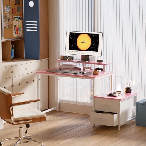Pamray 50 Inch Small Computer Desk with Drawers and Storage - Image 2