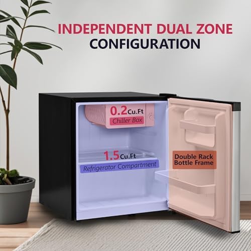 Icyglee 1.7 Cu.Ft Mini Fridge with Freezer, Compact Refrigerator, Silver - Image 3