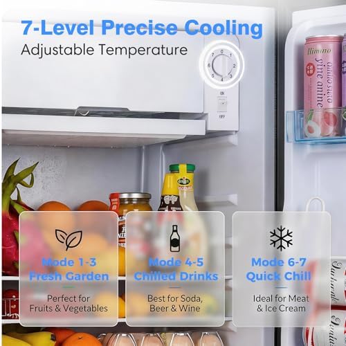 OSTBA 3.2 Cu.Ft Mini Fridge with Freezer, Single Door Compact Refrigerator - Image 2