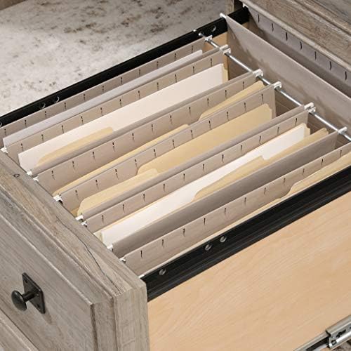 Sauder Palladia Office Desk with Drawers, Executive Desk with File Cabinet Storage, Cable Management, Keyboard Tray, in Split Oak Finish - Image 5