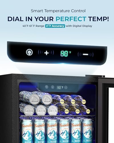 EUHOMY 1.7 Cu.ft Mini Fridge, 68 Can Beverage Refrigerator with Glass Door - Image 4