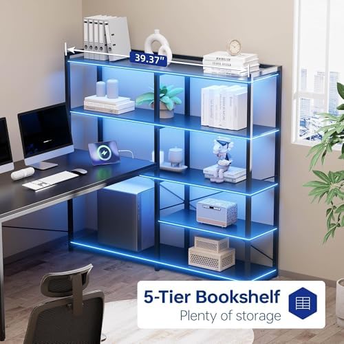 Pamray 49 Inch L Shaped Gaming Computer Desk with Shelves and Storage - Image 4