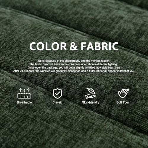 Hobestluk Large Bean Bag Chairs for Adults Fireside BeanBag Couch Togo Sofa - Image 4
