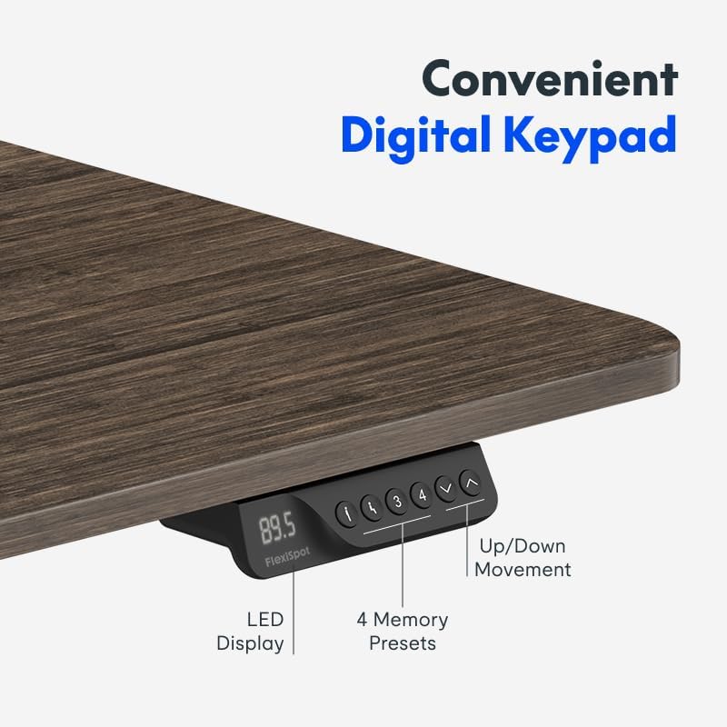 FLEXISPOT 71"x32" Electric Standing Desk, Black Walnut - Image 4