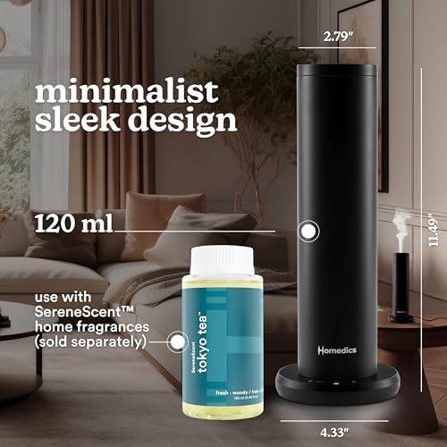 Homedics SereneScent Waterless Essential Oil Diffuser, Black - Image 4