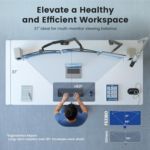 FEZIBO Standing Desk 71 × 37 Inch Electric Height Adjustable, White - Image 4