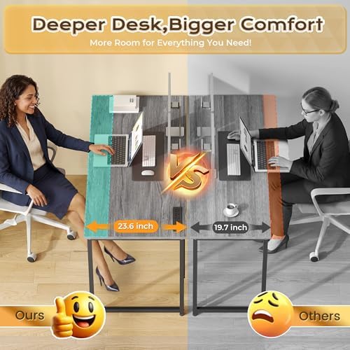 PRAISUN 47 X 24 Inch Deeper Desk with Power Outlets - Image 4