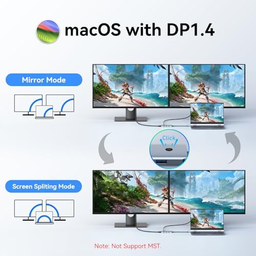 LIONWEI USB C Docking Station Dual Monitor HDMI, Laptop Multiport Adapter - Image 4