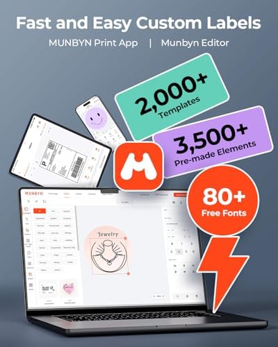 MUNBYN Bluetooth Thermal Label Printer, Wireless 4x6 Shipping Label Printer - Image 5