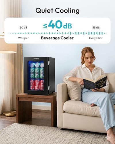 EUHOMY 24 Can Mini Fridge, 18L Beverage Refrigerator with Quiet Compressor - Image 6