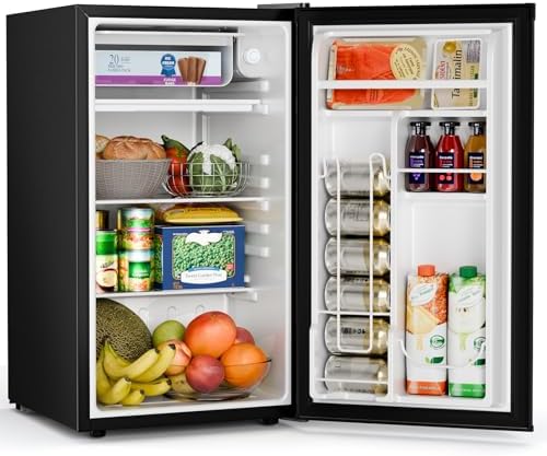 Antarctic Star 3.2 Cu.Ft.Compact Refrigerator with Freezer, Mini Fridge Single Door with Adjustable Thermostat,Removable Glass Shelves for Apartment,Dorm,Office,Kitchen，BLACK - Image 2