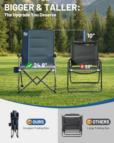 TIMBER RIDGE Recliner Camping Chair 500lbs Heavy Duty Folding Chair - Image 5