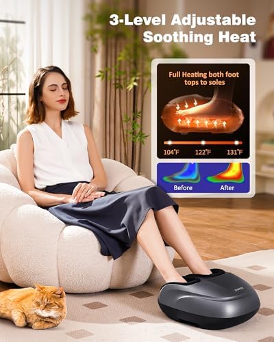 KNQZE Shiatsu Foot Massager with Heat, Compression, Deep Kneading Foot Massage for Plantar Fasciitis Relief, Remote Control, Multi Massage Modes, Auto Shut-Off Timer, FSA Eligible, Fathers Day Gift - Image 4