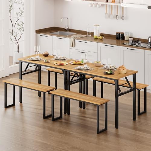 Need Office Computer Desk 35.8 Inch Sturdy Folding Laptop Table Teak - Image 4