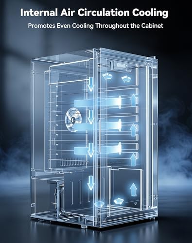 3.1 Cuft Beverage Fridge, 130 Can Mini Fridge, Glass Door, 34-64°F, Silver - Image 5