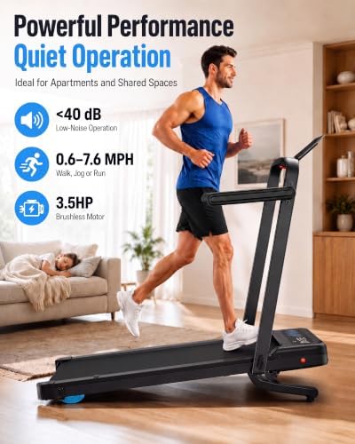 WELLFIT Walking Pad with 12% Auto Incline & Handle Bar, Foldable Treadmill - Image 3