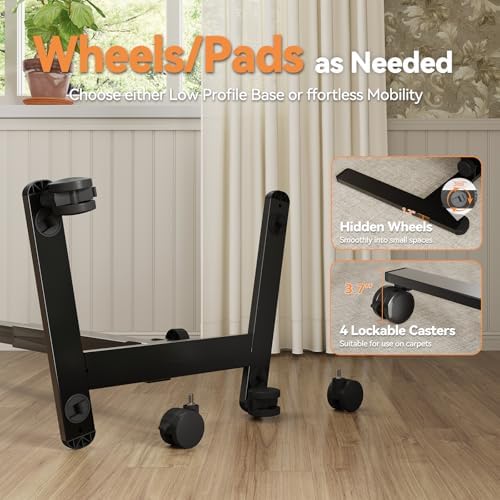 Monomi 25“ Mobile Folding Desk,Pneumatic Sit-Stand Table,No Assembly,Black - Image 6