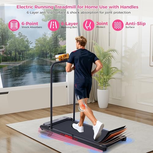 Walking Pad with Incline and Handle Bar, Portable Treadmill for Home Small, Electric Walking Pads Treadmills with Handles, Compact Treadmills with Incline for Small Spaces, 3.0HP, 0.6-7.6MPH, 350LBS - Image 5
