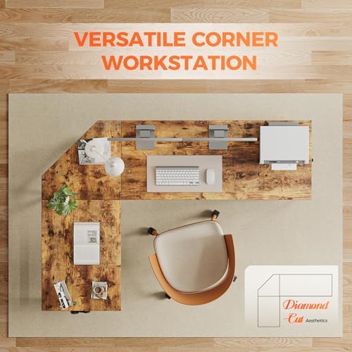 Mericonia 67 inch L Shaped Desk with CPU Stand, Large Corner Gaming Desk - Image 5