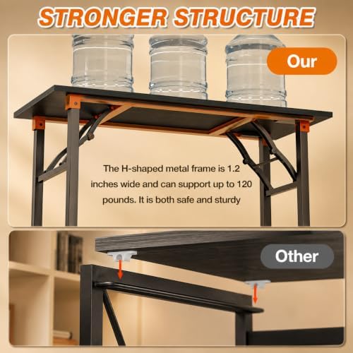 Folding Table Computer Desk - 43.3" No Assembly Folding Desk Design and Foldable Office Desk, Small Desk for Bedroom, Compact Storage Portable Use for Dorm and RV Small Space, Dark Oak - Image 6