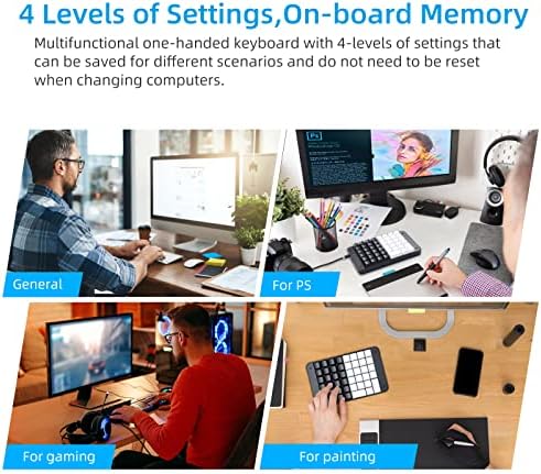 Koolertron 46-Key One-Handed Mechanical Gaming Keyboard, Programmable - Image 5