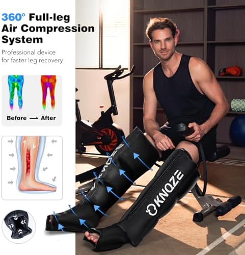 KNQZE Air Compression Recovery System, Foot and Full Leg Recovery Boots with Dynamic Pressure for Fast Therapy, Professional Device for Circulation and Pain Relief - Image 3