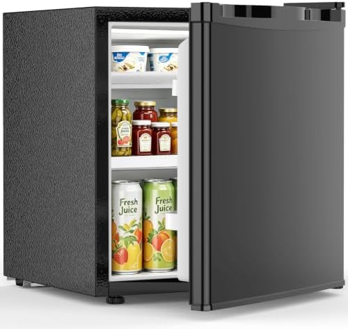 Electactic 1.6 Cu.ft Mini Fridge – Compact Reversible Door Refrigerator with Adjustable Thermostat, Ultra-Quiet Operation, Ideal for Office, Dorm, Bedroom, Apartment (Black) by Electactic