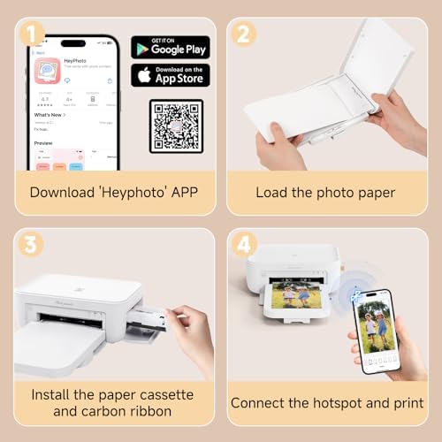 HPRT Photo Printer 4×6”,Wi-Fi for Phone,Thermal Dye-Sublimation, White - Image 4