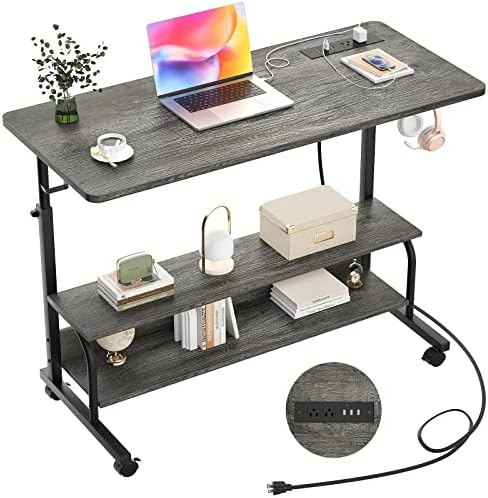 Armocity 39" Rolling Standing Desk with Charging Station for Couch Bed by Armocity