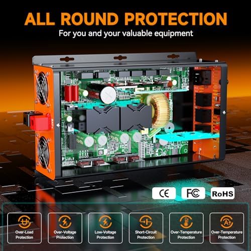 1500 Watt Sump Pump Battery Backup System, Pure Sine Wave Output, Professional Backup System in The Event of a Power Outage, Remote Controller with LCD Screen, Automatic Grid and Battery Switchover - Image 4