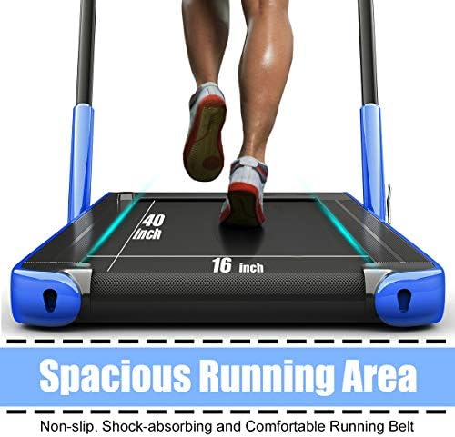 GYMAX Walking Pad, 2 in 1 Free Installation Under Desk Treadmill with Smart App, Remote Control & LED Display, 2.25HP Foldable Portable Compact Running Machine for Small Spaces Home Office - Image 3