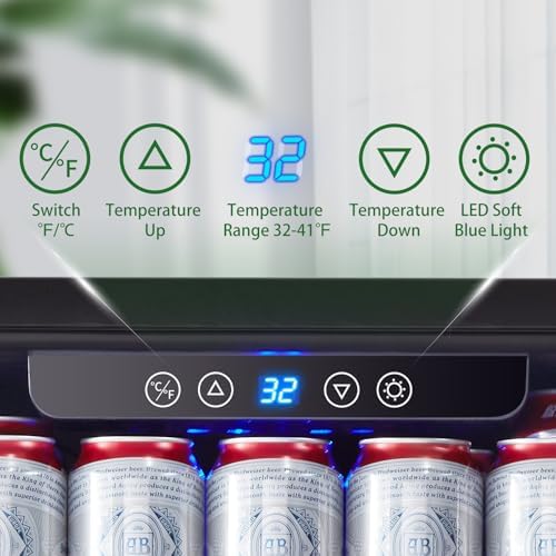 Kalamera Beverage Refrigerator, 24 inch Under Counter Beverage Cooler - Image 5