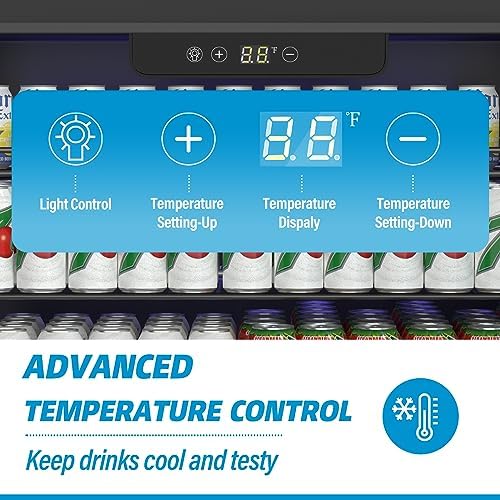 Erivess 24" Large Fridge, 5.3 Cu Ft/166 Cans Wine and Beverage Refrigerator - Image 6