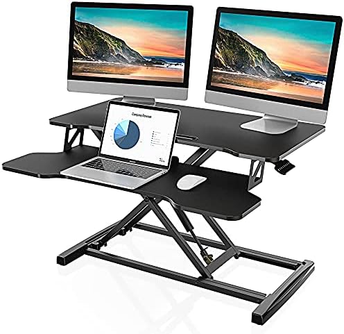 FITUEYES Height Adjustable Standing Desk 32” Wide Sit to Stand Converter by FITUEYES