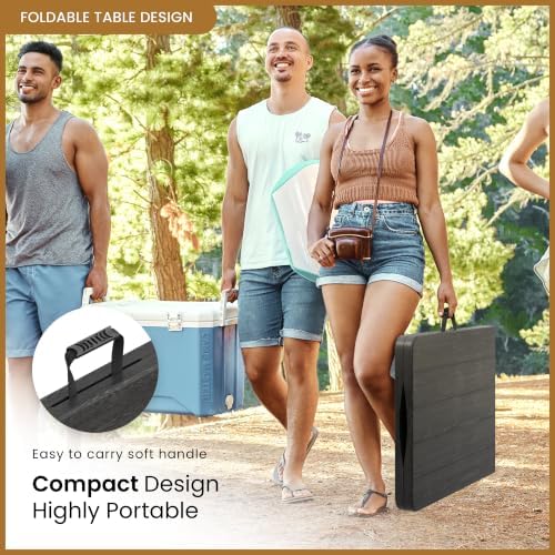 5.5 Feet ADJUSTABLE Foldable Table with Built in Handle & Steel Legs | 5.5FT Heavy Duty Folding Portable | Perfect for Party, Dining, Wedding, Events, Picnic Indoor, Outdoor, Camping, Utility, Folding - Image 6