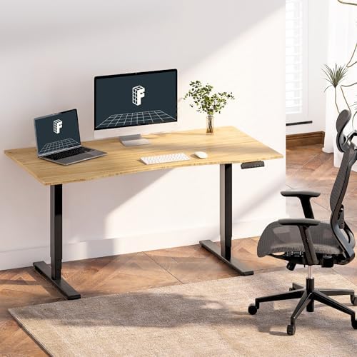 FlexiSpot E6 Bamboo 3-Stage Dual Motor Electric Standing Desk 55 x 28 Sit Stand Up Desk, Holds 220 lbs, Adjustable Height w/ Memory Presets, Solid Bamboo Curved Desktop & Black Frame, Ships in 2 Boxes - Image 2