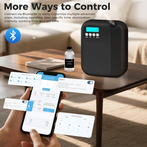 House Scent Machine,Hotel Collection Diffuser, 10000 Sq.Ft of Coverage, 200ml Large Capacity Aromatherapy Machine, Scent Diffusers for Home,Office, Large Room Waterless Essential Oil Diffuser, Black - Image 2