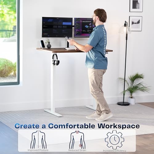 VIVO Rustic Vintage Brown 48 x 30 in Standing Desk, DESK-KIT-1W5N - Image 4