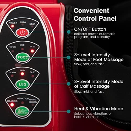 COSTWAY Foot and Calf Massager, Shiatsu Heated Electric Foot Massager - Image 5