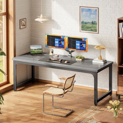 PRAISUN 63 x 24 Inch Computer Desk, 0.95'' Thicker, Heavy Duty, Grey - Image 4