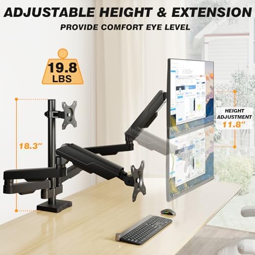 5Rcom Triple Monitor Mount Stand for 17-34 Inch Computer Screens - Image 4