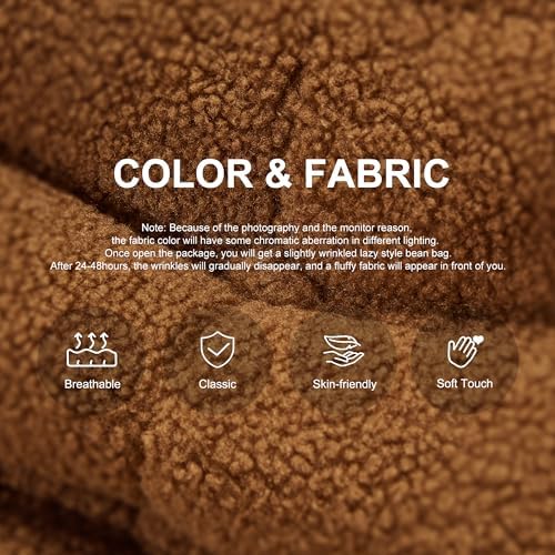Hobestluk Big Bean Bag Chairs for Adults Fireside BeanBag Couch Togo Sofa - Image 3